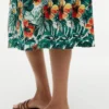 Abito a balze in misto lino con stampa tropicale Abito a balze in misto lino con stampa tropicale