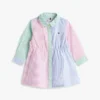 Abito a camicia elasticizzato a righe miste per neonati Abito a camicia elasticizzato a righe miste per neonati