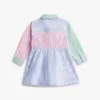 Abito a camicia elasticizzato a righe miste per neonati Abito a camicia elasticizzato a righe miste per neonati