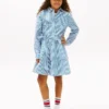 Abito a righe a balze in popeline per bambina Abito a righe a balze in popeline per bambina