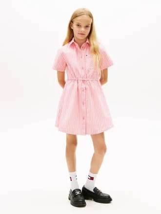 Abito a righe in popeline per bambina