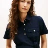Abito chemisier utility con cintura e maniche corte