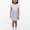 Abito combinato in seersucker a quadretti per bambina