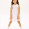 Abito combinato in tulle a righe per bambina Abito combinato in tulle a righe per bambina