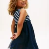 Abito combinato in tulle a righe per bambina Abito combinato in tulle a righe per bambina