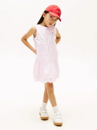 Abito da bambina con ricami e fiocco
