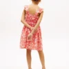 Abito da bambina con spalline arricciate e stampa floreale Abito da bambina con spalline arricciate e stampa floreale
