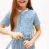 Abito in denim a righe per bambina Abito in denim a righe per bambina
