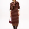 Abito maglione a righe in lana e cashmere Abito maglione a righe in lana e cashmere