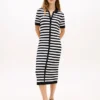 Abito maglione polo leggero a righe Abito maglione polo leggero a righe