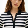 Abito maglione polo leggero a righe Abito maglione polo leggero a righe