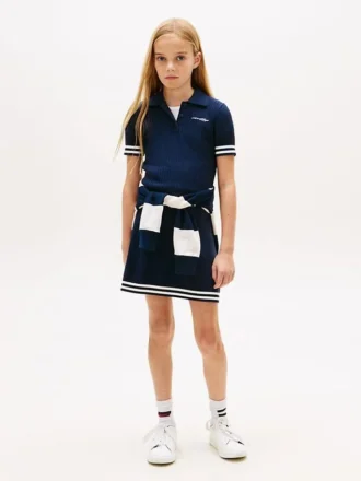 Abito polo a righe per bambina