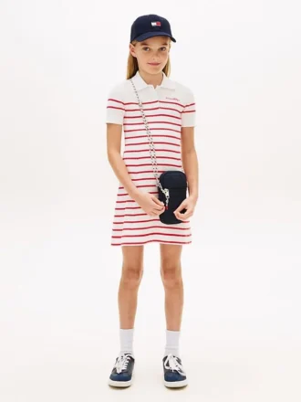 Abito polo a righe per bambina