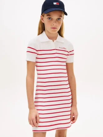 Abito polo a righe per bambina