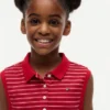Abito polo a righe senza maniche per bambina