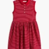 Abito polo a righe senza maniche per bambina