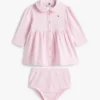 Abito polo elasticizzato a maniche lunghe per neonati Abito polo elasticizzato a maniche lunghe per neonati