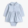 Abito polo elasticizzato a maniche lunghe per neonati Abito polo elasticizzato a maniche lunghe per neonati