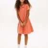 Abito polo elasticizzato a pieghe per bambina Abito polo elasticizzato a pieghe per bambina