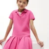 Abito polo elasticizzato a pieghe per bambina Abito polo elasticizzato a pieghe per bambina