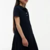 Abito polo elasticizzato a pieghe per bambina Abito polo elasticizzato a pieghe per bambina