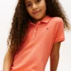 Abito polo elasticizzato a pieghe per bambina Abito polo elasticizzato a pieghe per bambina