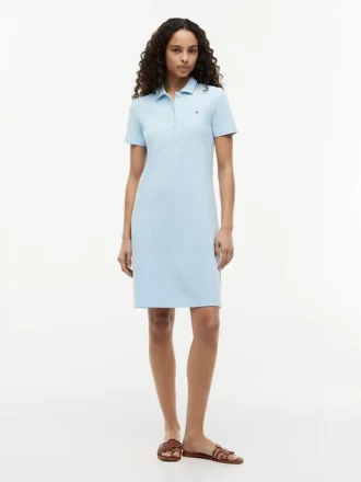 Abito polo in cotone elasticizzato dal taglio classico