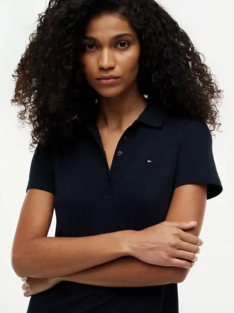 Abito polo in cotone elasticizzato dal taglio classico