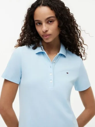Abito polo in cotone elasticizzato dal taglio classico