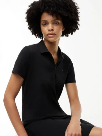 Abito polo in cotone elasticizzato dal taglio classico