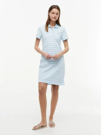 Abito polo in piqué elasticizzato a righe