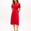 Abito polo midi con cintura e bordi a contrasto Abito polo midi con cintura e bordi a contrasto