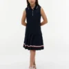 Abito polo senza maniche a pieghe per bambina