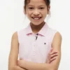 Abito polo senza maniche a pieghe per bambina