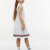 Abito polo senza maniche a pieghe per bambina