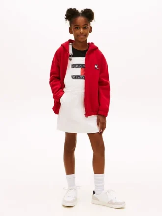 Abito salopette in Hilfiger Denim con badge Hilfiger per bambini
