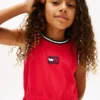 Abito senza maniche con logo bandiera ondulata per bambina Abito senza maniche con logo bandiera ondulata per bambina