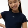 Abito skater con logo bandiera tono su tono per bambina Abito skater con logo bandiera tono su tono per bambina