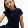 Abito skater con logo bandiera tono su tono per bambina Abito skater con logo bandiera tono su tono per bambina