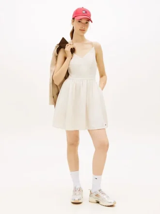 Abito skater in misto lino Tommy Jeans