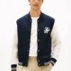 Bomber in spugna pesante con monogramma in script Bomber in spugna pesante con monogramma in script
