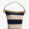 Borsa a secchiello all’uncinetto a righe nautiche Borsa a secchiello all’uncinetto a righe nautiche