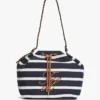 Borsa a secchiello con monogramma in script e righe bretoni