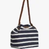 Borsa a secchiello con monogramma in script e righe bretoni