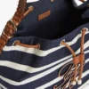 Borsa a secchiello con monogramma in script e righe bretoni
