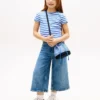 Borsa a secchiello in tela a righe per bambini