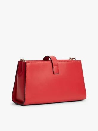Borsa a tracolla con catena e monogramma lucido