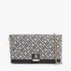 Borsa a tracolla con catena jacquard e chiusura con monogramma Borsa a tracolla con catena jacquard e chiusura con monogramma