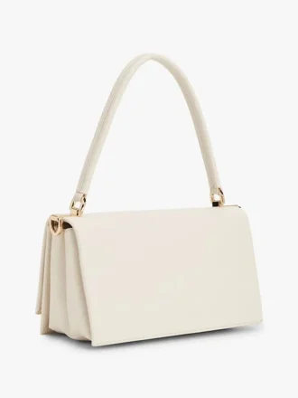 Borsa a tracolla con patta e monogramma