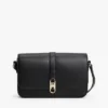 Borsa a tracolla con patta e monogramma lucido